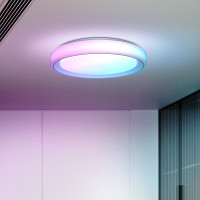 Solight LED osvetlenie s diaľkovým ovládačom Floco, 30W + 6W RGB, 2100lm, 40cm, zmena chromatickosti, stmievateľné