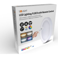 Solight LED osvetlenie s diaľkovým ovládačom Floco, 30W + 6W RGB, 2100lm, 40cm, zmena chromatickosti, stmievateľné