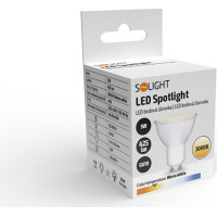 Solight LED žiarovka, bodová, 5W, GU10, 3000K, 425lm, biela