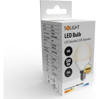 Solight LED žiarovka, miniglobe, 6W, E14, 3000K, 510lm, biele prevedenie
