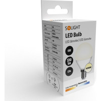 Solight LED žiarovka, miniglobe, 6W, E14, 4000K, 510lm, biele prevedenie