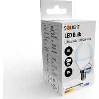 Solight LED žiarovka, miniglobe, 6W, E14, 6000K, 510lm