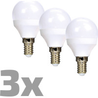 ECOLUX LED žiarovka Ecolux 3-pack, miniglobe, 6W, E14, 3000K, 450lm, 3ks