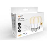 Solight LED žiarovka 3-pack, klasický tvar, 10W, E27, 3000K, 270 °, 900lm, 3ks v balení