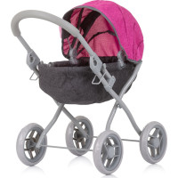 CHIPOLINO Hlboký kočík pre bábiky Daisy Grey,Pink linen