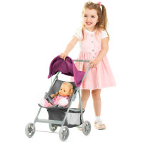 CHIPOLINO Športový kočík pre bábiky Alice Grey, Pink linen