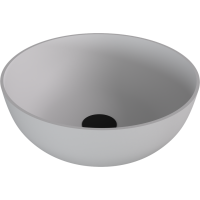Polysan BANERA ROUND umývadlo na dosku, liaty mramor, priemer 39cm, biela mat 14337MAT