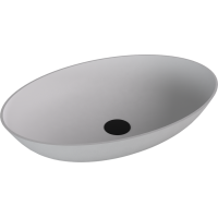 Polysan BANERA OVAL umývadlo na dosku, liaty mramor, 60x40cm, biela mat 14397MAT