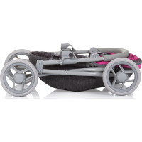 CHIPOLINO Hlboký kočík pre bábiky Daisy Grey,Pink linen