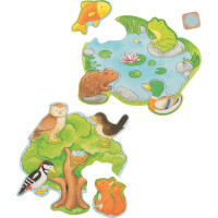 GOKI Puzzle hra s kockou Kto kde býva?