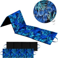 Obojstranná plážová podložka 180x50x3 cm - čierna/Blue Passion
