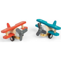 Bigjigs Toys Drevené naťahovacie lietadlo Dvojplošník 1 ks