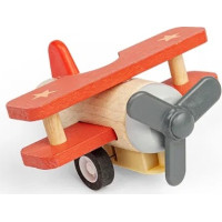 Bigjigs Toys Drevené naťahovacie lietadlo Dvojplošník 1 ks