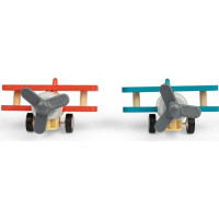 Bigjigs Toys Drevené naťahovacie lietadlo Dvojplošník 1 ks