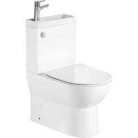 Aqualine JALTA HYGIE WC kombi s umývadlom, Rimless, spodný/zadný odpad, biela PB103H