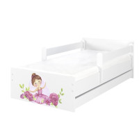Detská posteľ MAX - 200x90 cm - FLOWER Baletka - biela