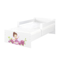 Detská posteľ MAX - 200x90 cm - FLOWER Baletka - biela