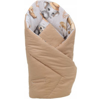 Obojstranná zavinovačka pre bábätká 80x80 cm BABYMAM PREMIUM - Dobrodružstvo v džungli/škoricová