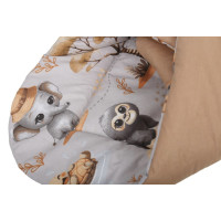 Obojstranná zavinovačka pre bábätká 80x80 cm BABYMAM PREMIUM - Dobrodružstvo v džungli/škoricová