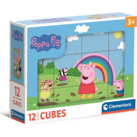 CLEMENTONI Obrázkové kocky Prasiatko Peppa, 12 kociek