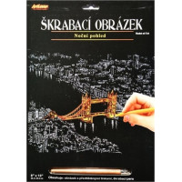 ARTLOVER Škrabací obrázok (zlatý) - Nočný pohľad na Tower Bridge