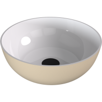Polysan BANERA ROUND umývadlo na dosku, liaty mramor, priemer 39cm, biela/béžová mat 14337.82
