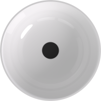 Polysan BANERA ROUND umývadlo na dosku, liaty mramor, priemer 39cm, biela/antracit mat 14337.52