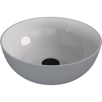 Polysan BANERA ROUND umývadlo na dosku, liaty mramor, priemer 39cm, biela/sivá mat 14337.32