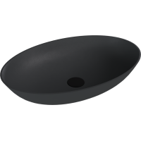 Polysan BANERA OVAL umývadlo na dosku, liaty mramor, 60x40cm, antracit mat 14397.51
