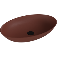 Polysan BANERA OVAL umývadlo na dosku, liaty mramor, 60x40cm, hnedá mat 14397.71