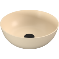 Polysan BANERA ROUND umývadlo na dosku, liaty mramor, priemer 39cm, béžová mat 14337.81