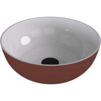 Polysan BANERA ROUND umývadlo na dosku, liaty mramor, priemer 39cm, biela/hnedá mat 14337.72
