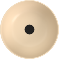 Polysan BANERA ROUND umývadlo na dosku, liaty mramor, priemer 39cm, béžová mat 14337.81
