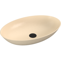 Polysan BANERA OVAL umývadlo na dosku, liaty mramor, 60x40cm, béžová mat 14397.81