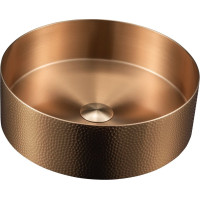 Sapho AURUM nerezové umývadlo na dosku, priemer 38 cm, vrátane výpuste, tepané, meď mat AU301-T