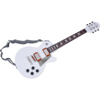 JOKOMISIADA Detská elektrická gitara s popruhom biela