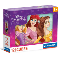 CLEMENTONI Obrázkové kocky Disney princeznej, 12 kociek