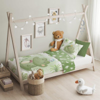 Detské bavlnené obliečky do postieľky 135x100 cm CUDDLES - Krokodíl