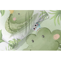 Detské bavlnené obliečky do postieľky 135x100 cm CUDDLES - Krokodíl