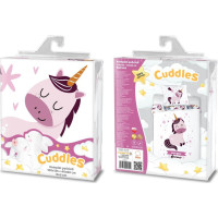 Detské bavlnené obliečky do postieľky 135x100 cm CUDDLES - Jednorožec