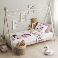 Detské bavlnené obliečky do postieľky 135x100 cm CUDDLES - Jednorožec