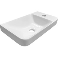 Sapho ZORBA umývadlo 40x22cm, liaty mramor, batéria vpravo, biela ZB402