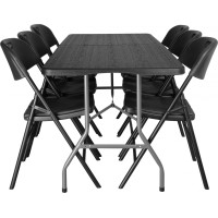 Cateringový set WOODLAN - stôl 180 cm + 6 stoličiek