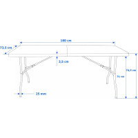 Cateringový set WOODLAN - stôl 180 cm + 6 stoličiek