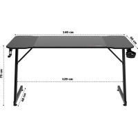 Herný stôl SHADOW GAMER 1.0 140 cm