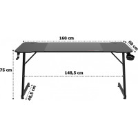 Herný stôl SHADOW GAMER 1.1 160 cm
