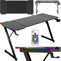 Herný stôl SHADOW GAMER 2.0 140 cm LED RGB