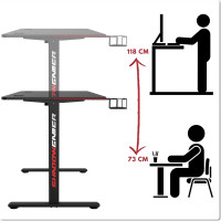 Herný stôl SHADOW GAMER elektrický 2.0 LED RGB 120 cm
