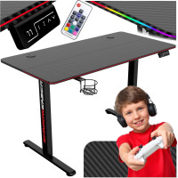 Herný stôl SHADOW GAMER elektrický 2.0 LED RGB 120 cm