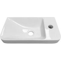 Sapho ZORBA umývadlo 40x22cm, liaty mramor, batéria vpravo, biela ZB402